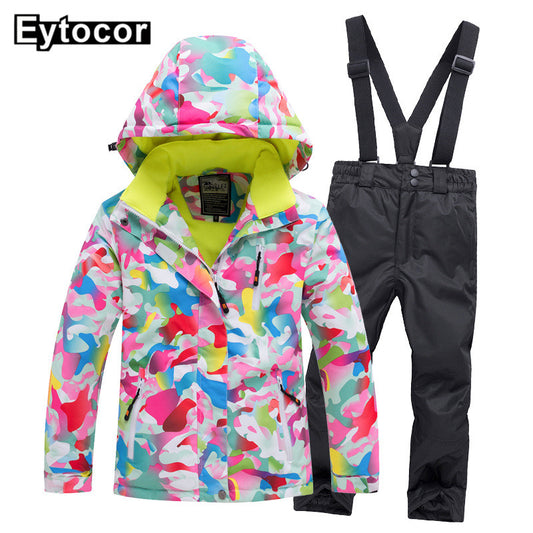 EYCOTOR Kids Ski Suit Children Brands Windproof Waterproof Warm Snow Set Pants
