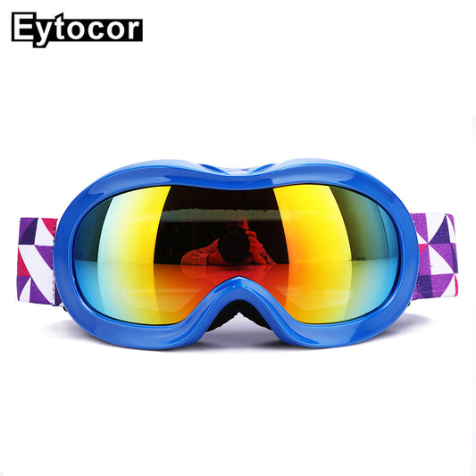 EYTOCOR Children Ski Goggles UV400 Anti-fog Double Layers Skiing Glasses